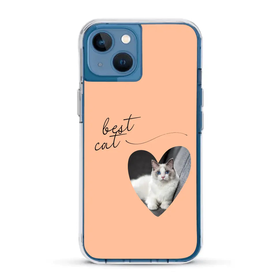 Photo coeur best cat - Coque de téléphone personnalisée