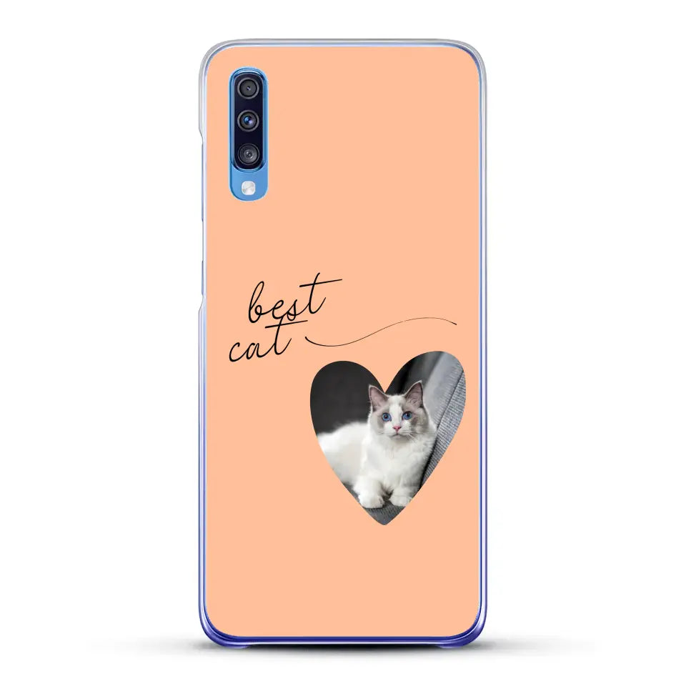 Photo coeur best cat - Coque de téléphone personnalisée