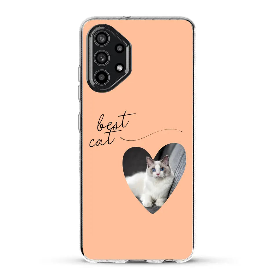 Photo coeur best cat - Coque de téléphone personnalisée