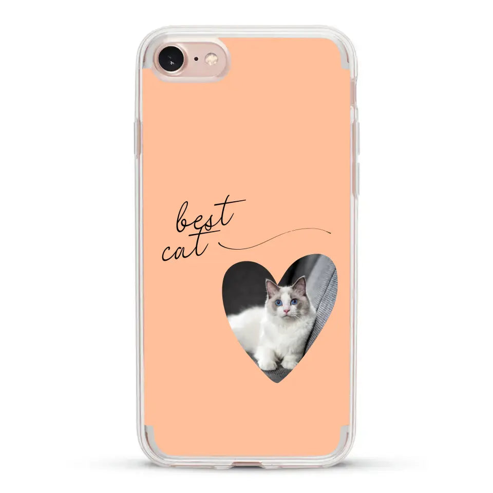 Photo coeur best cat - Coque de téléphone personnalisée