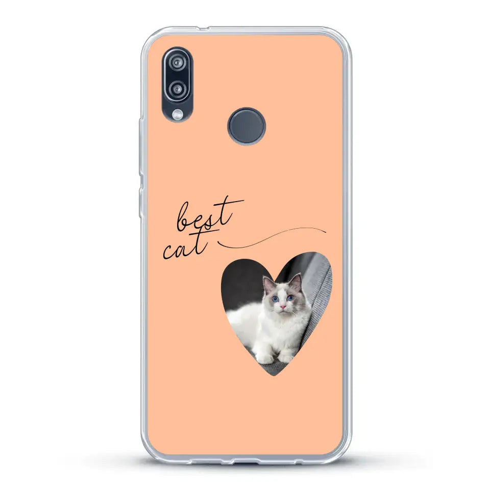 Photo coeur best cat - Coque de téléphone personnalisée