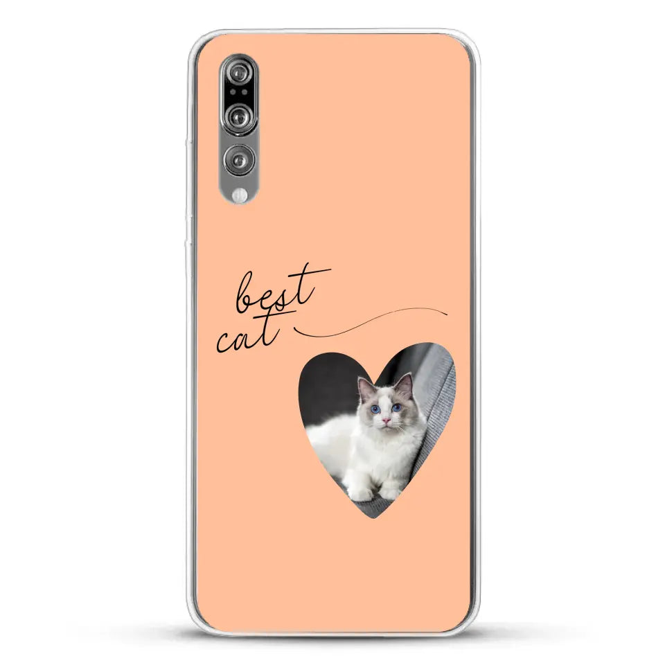 Photo coeur best cat - Coque de téléphone personnalisée