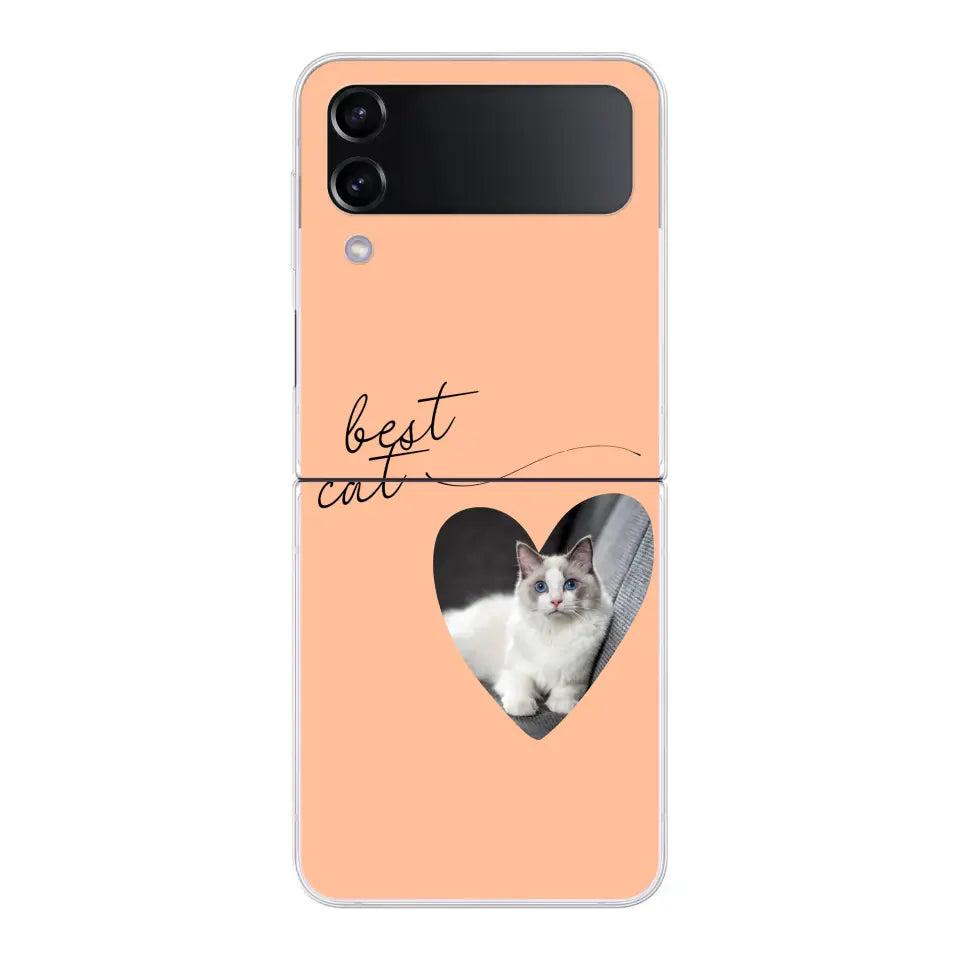 Photo coeur best cat - Coque de téléphone personnalisée