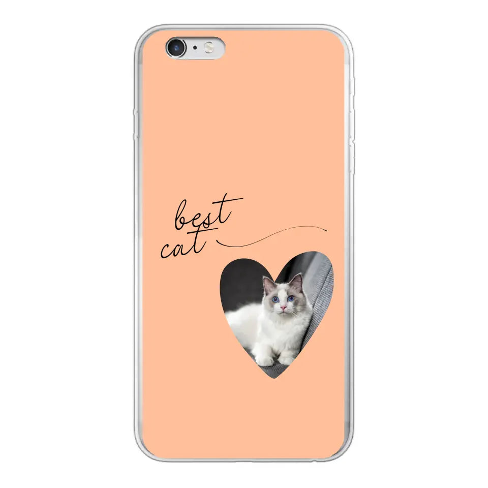 Photo coeur best cat - Coque de téléphone personnalisée