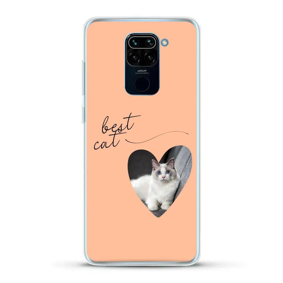 Photo coeur best cat - Coque de téléphone personnalisée