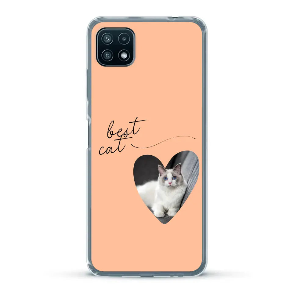 Photo coeur best cat - Coque de téléphone personnalisée