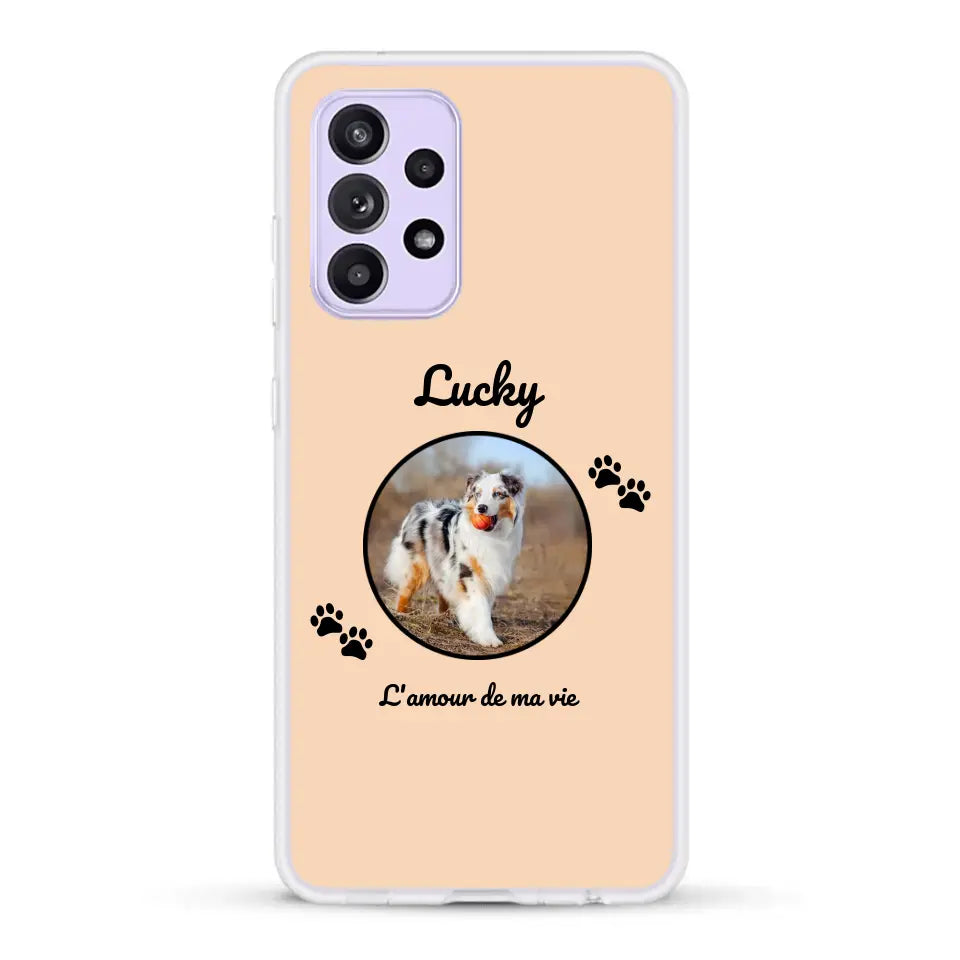 Photo cercle l'amour de ma vie avec prénom - Coque de téléphone personnalisée