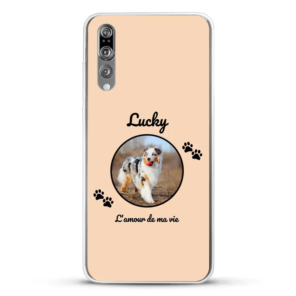 Photo cercle l'amour de ma vie avec prénom - Coque de téléphone personnalisée