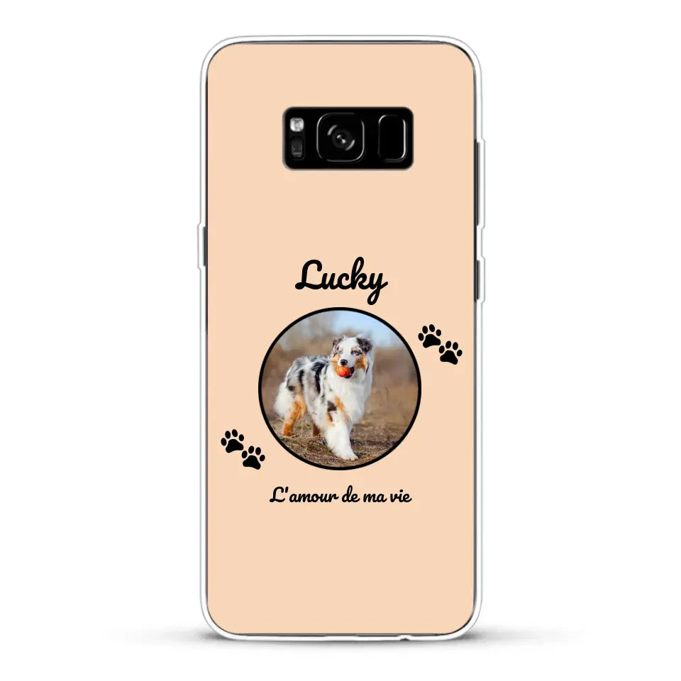 Photo cercle l'amour de ma vie avec prénom - Coque de téléphone personnalisée