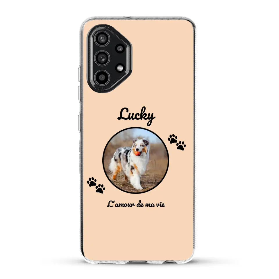 Photo cercle l'amour de ma vie avec prénom - Coque de téléphone personnalisée