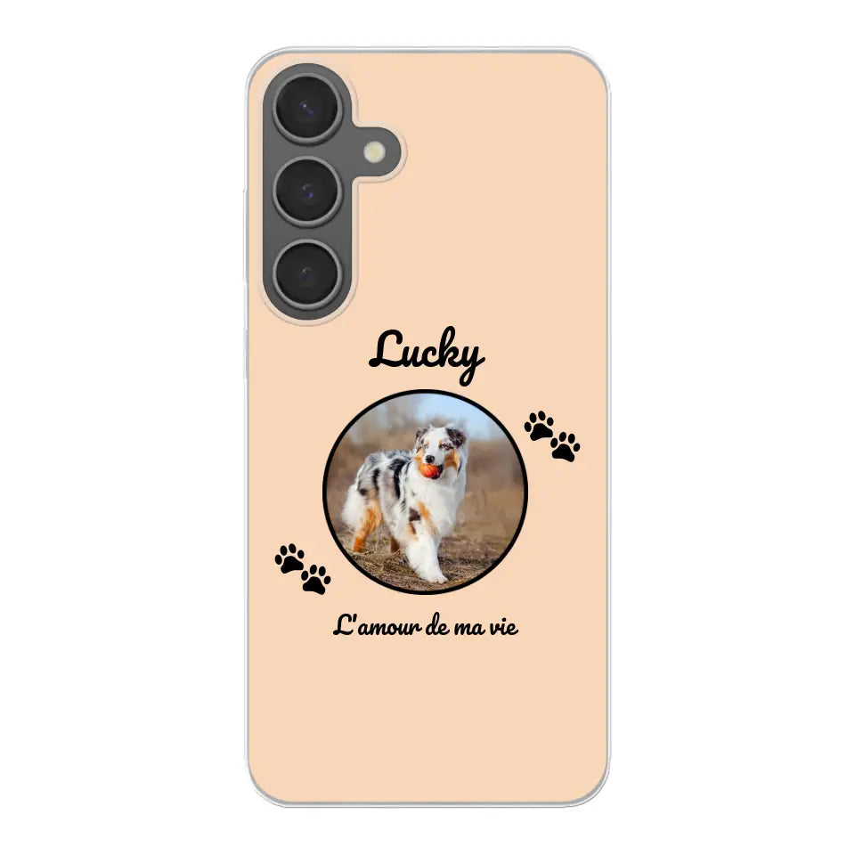 Photo cercle l'amour de ma vie avec prénom - Coque de téléphone personnalisée