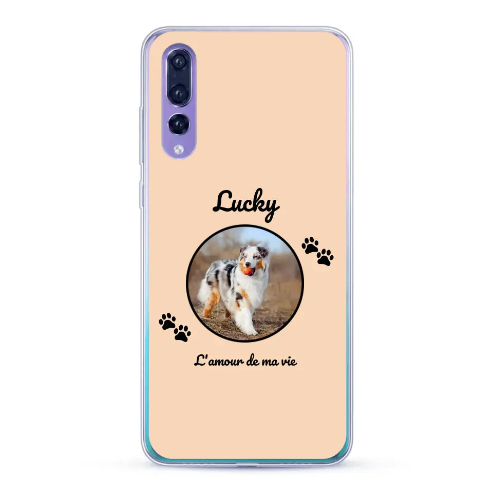 Photo cercle l'amour de ma vie avec prénom - Coque de téléphone personnalisée