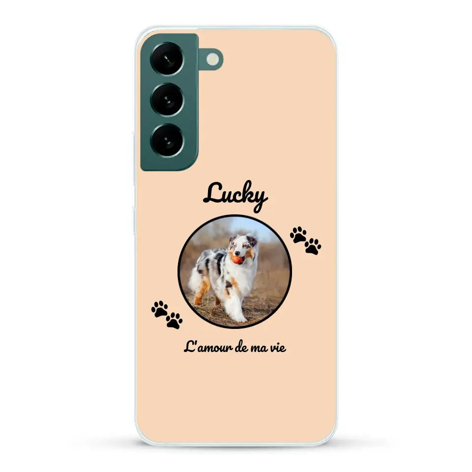 Photo cercle l'amour de ma vie avec prénom - Coque de téléphone personnalisée