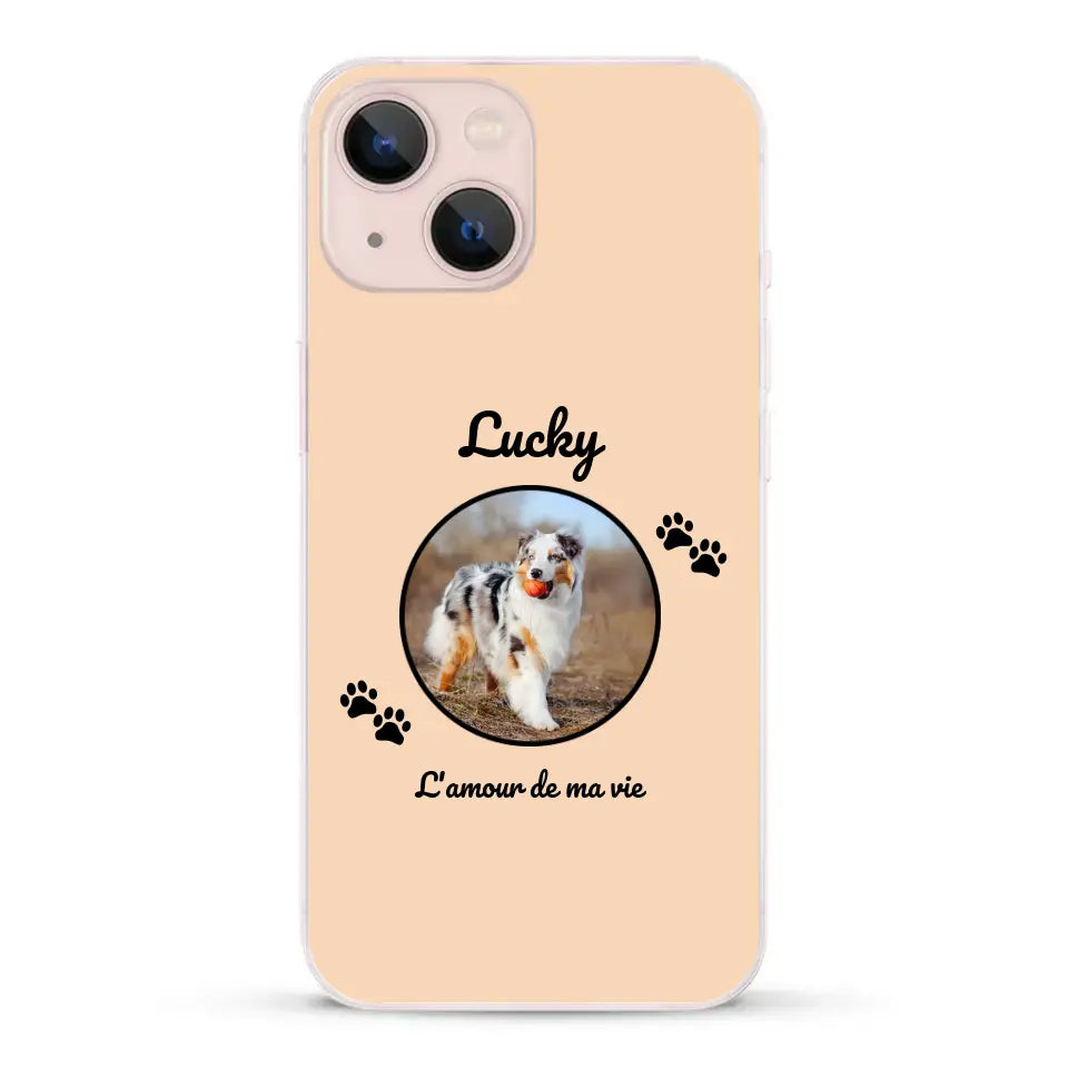 Photo cercle l'amour de ma vie avec prénom - Coque de téléphone personnalisée