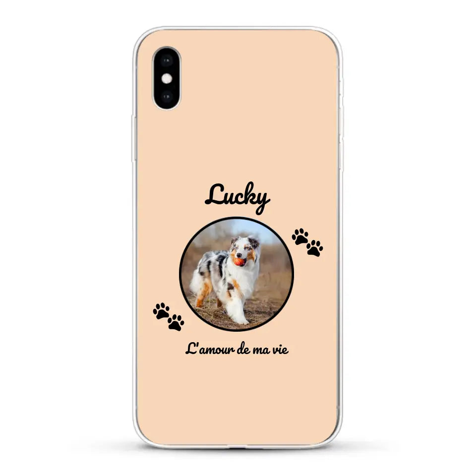 Photo cercle l'amour de ma vie avec prénom - Coque de téléphone personnalisée