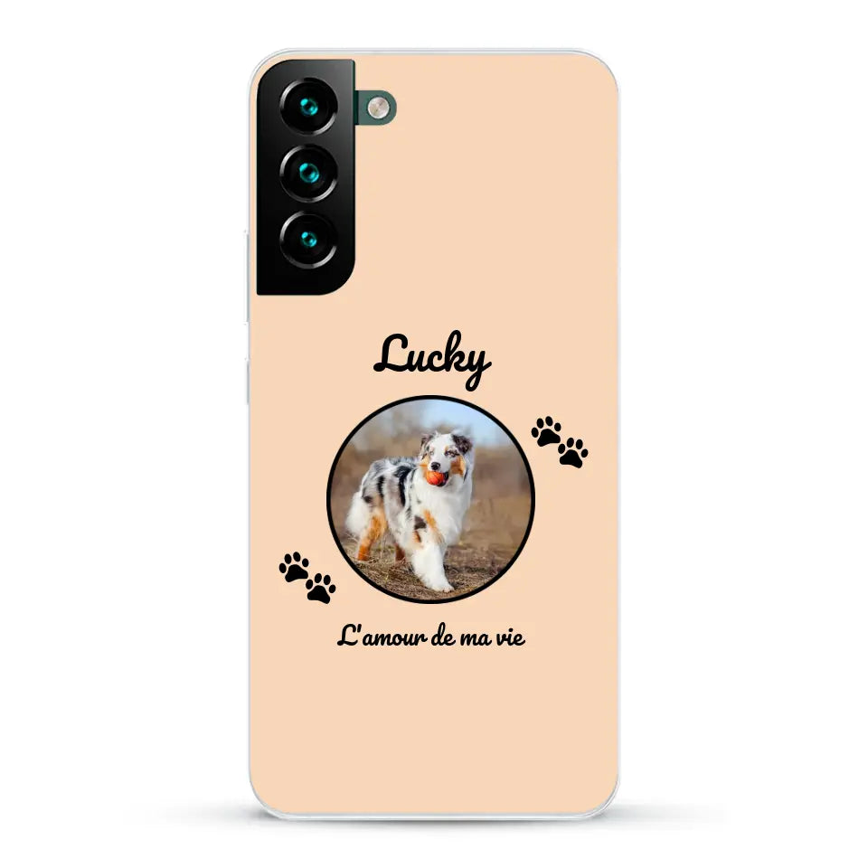 Photo cercle l'amour de ma vie avec prénom - Coque de téléphone personnalisée