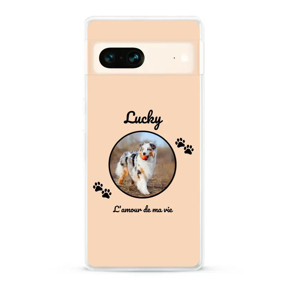 Photo cercle l'amour de ma vie avec prénom - Coque de téléphone personnalisée