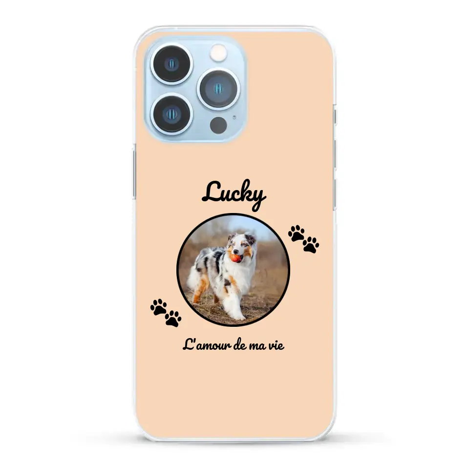 Photo cercle l'amour de ma vie avec prénom - Coque de téléphone personnalisée