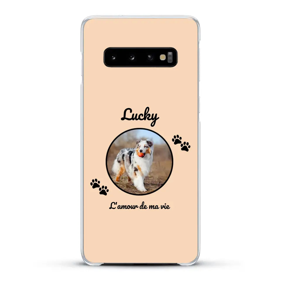 Photo cercle l'amour de ma vie avec prénom - Coque de téléphone personnalisée