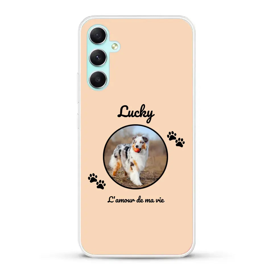 Photo cercle l'amour de ma vie avec prénom - Coque de téléphone personnalisée