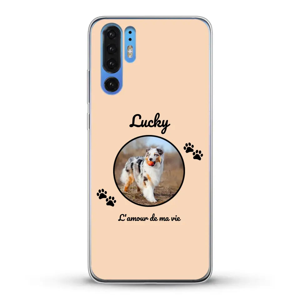 Photo cercle l'amour de ma vie avec prénom - Coque de téléphone personnalisée