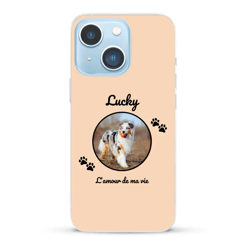 Photo cercle l'amour de ma vie avec prénom - Coque de téléphone personnalisée