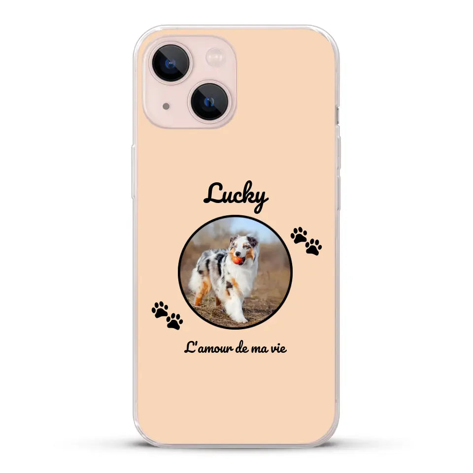 Photo cercle l'amour de ma vie avec prénom - Coque de téléphone personnalisée