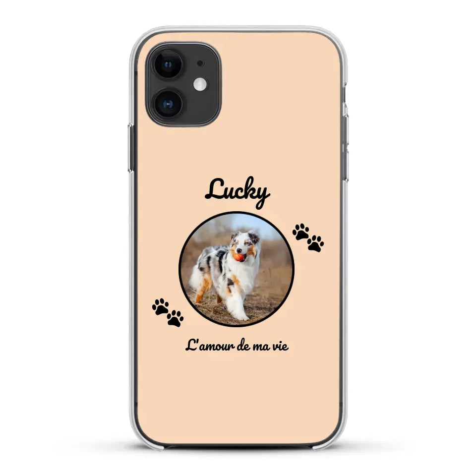 Photo cercle l'amour de ma vie avec prénom - Coque de téléphone personnalisée