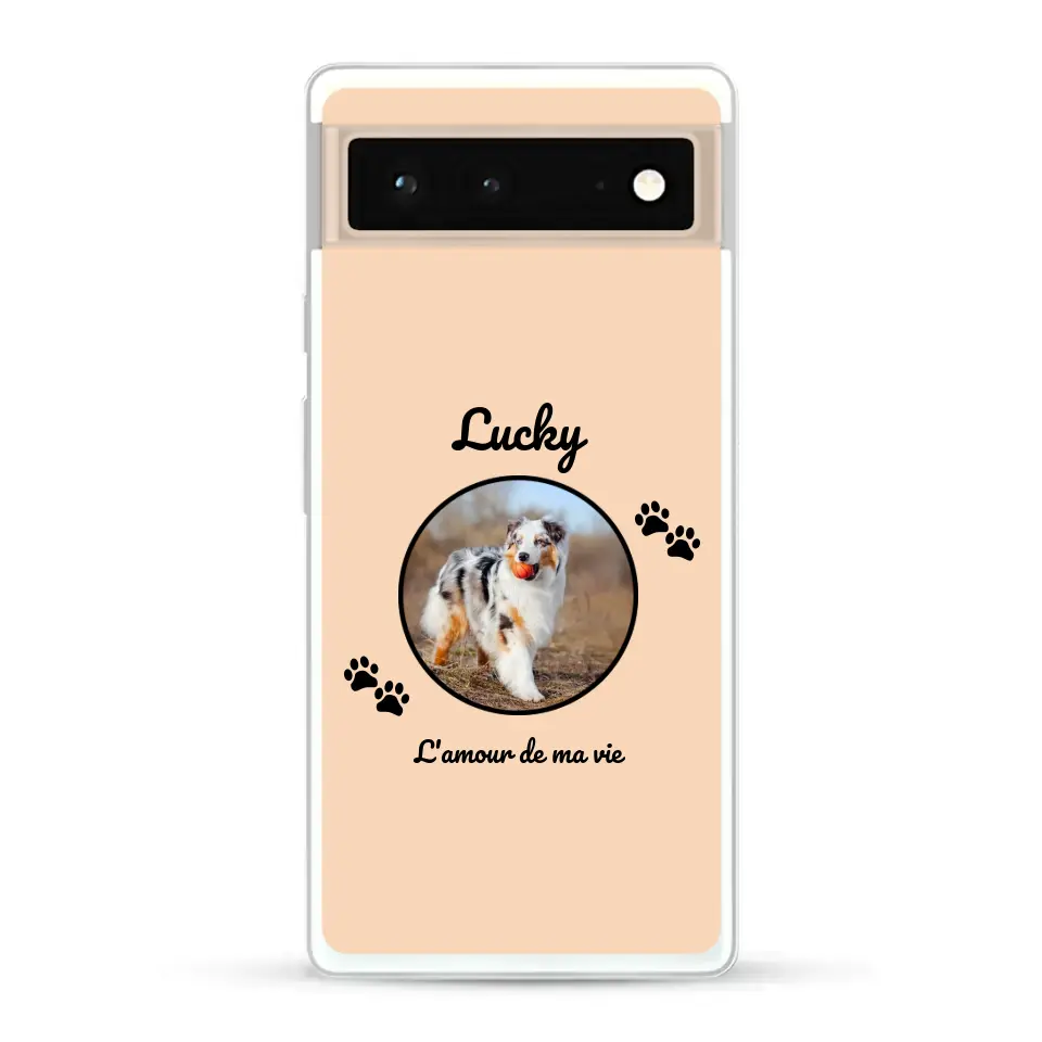 Photo cercle l'amour de ma vie avec prénom - Coque de téléphone personnalisée