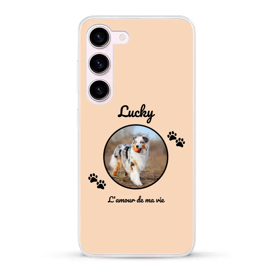 Photo cercle l'amour de ma vie avec prénom - Coque de téléphone personnalisée