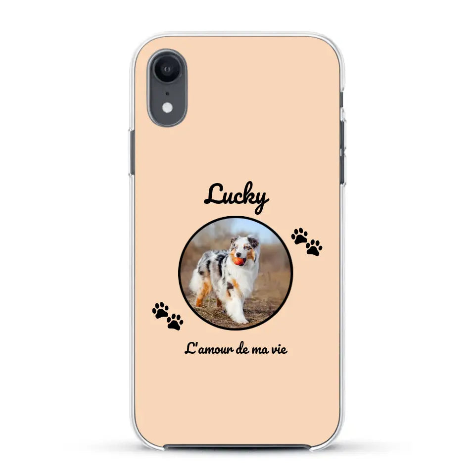 Photo cercle l'amour de ma vie avec prénom - Coque de téléphone personnalisée