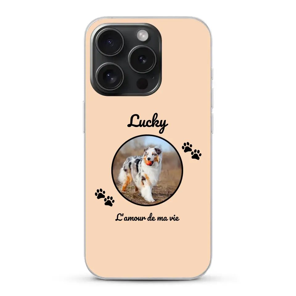 Photo cercle l'amour de ma vie avec prénom - Coque de téléphone personnalisée