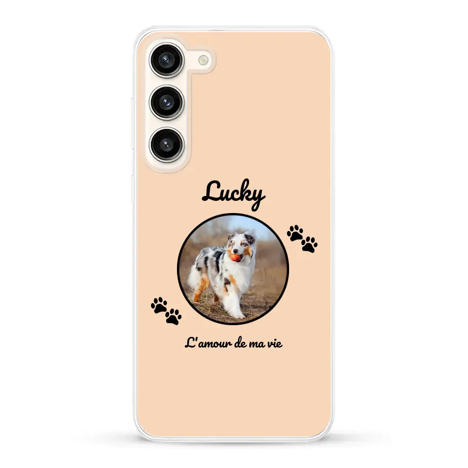 Photo cercle l'amour de ma vie avec prénom - Coque de téléphone personnalisée