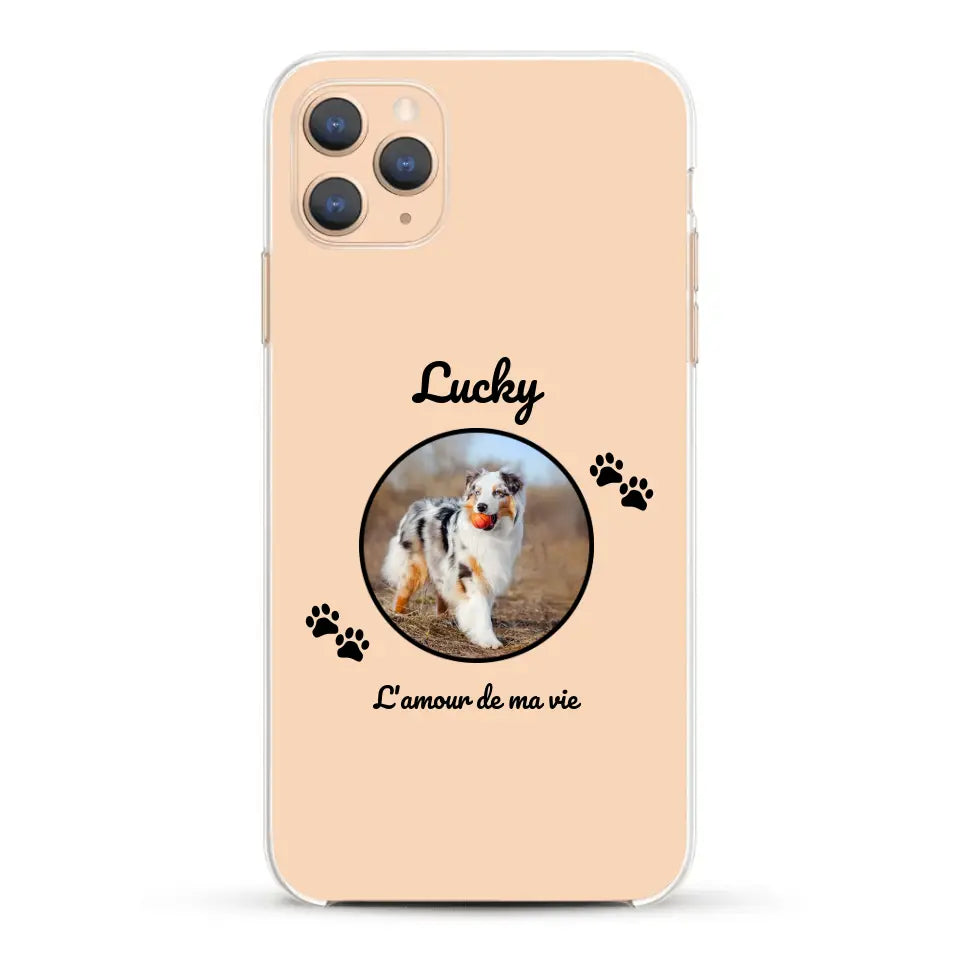 Photo cercle l'amour de ma vie avec prénom - Coque de téléphone personnalisée