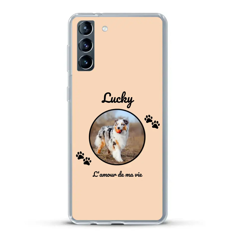 Photo cercle l'amour de ma vie avec prénom - Coque de téléphone personnalisée