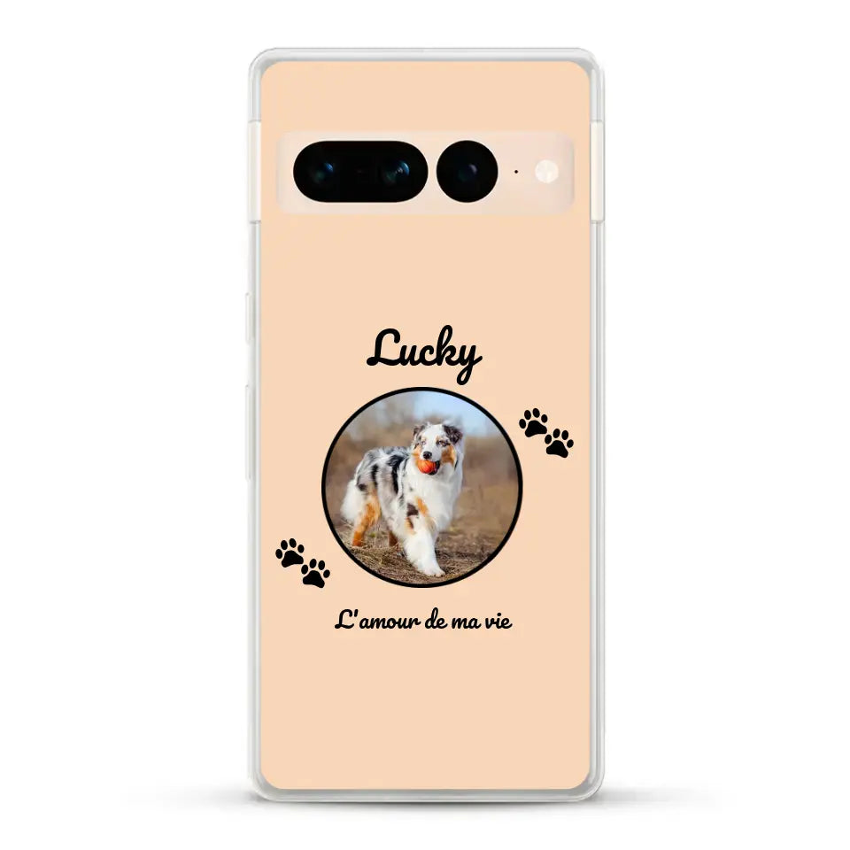 Photo cercle l'amour de ma vie avec prénom - Coque de téléphone personnalisée