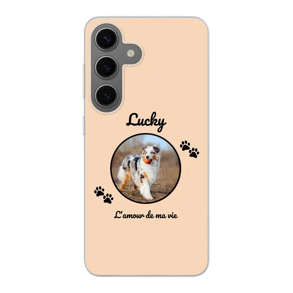 Photo cercle l'amour de ma vie avec prénom - Coque de téléphone personnalisée