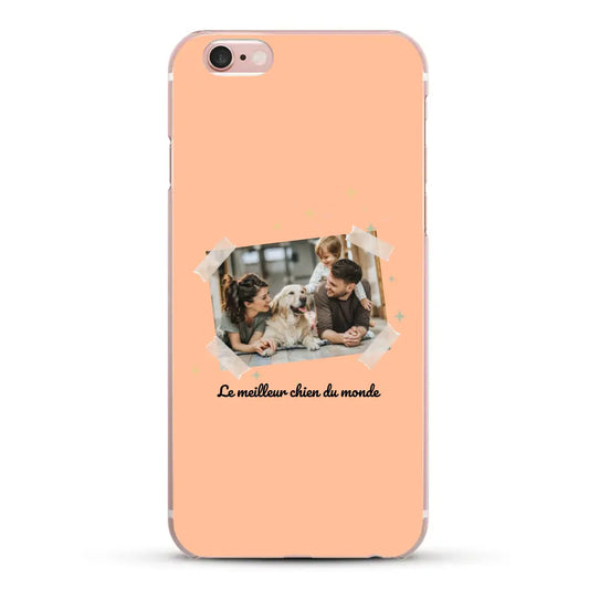 Photo scotchée "le meilleur chien du monde" - Coque de téléphone personnalisée