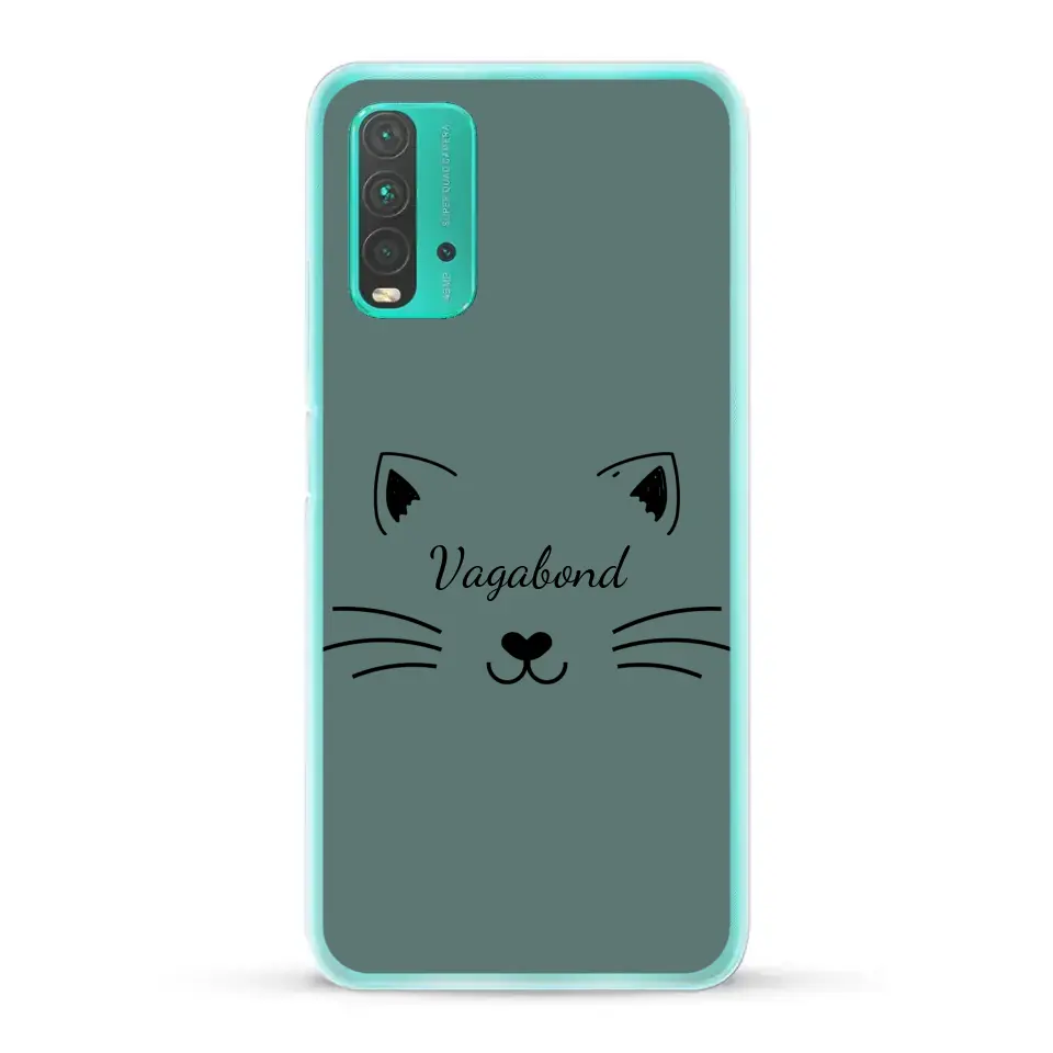 Visage de chat avec prénom - Coque de téléphone personnalisée