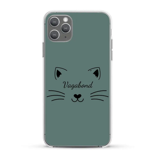 Visage de chat avec prénom - Coque de téléphone personnalisée