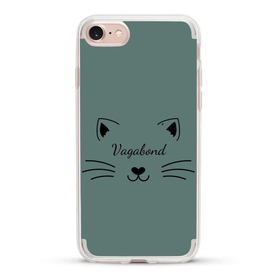 Visage de chat avec prénom - Coque de téléphone personnalisée