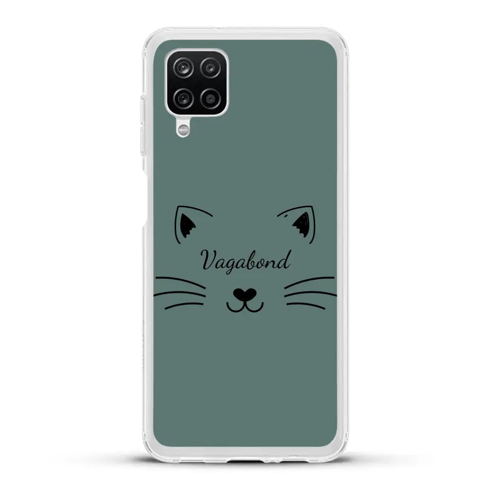 Visage de chat avec prénom - Coque de téléphone personnalisée