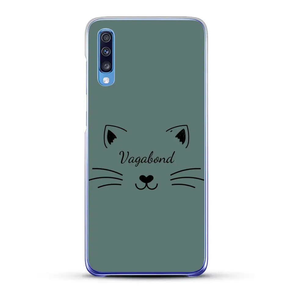 Visage de chat avec prénom - Coque de téléphone personnalisée