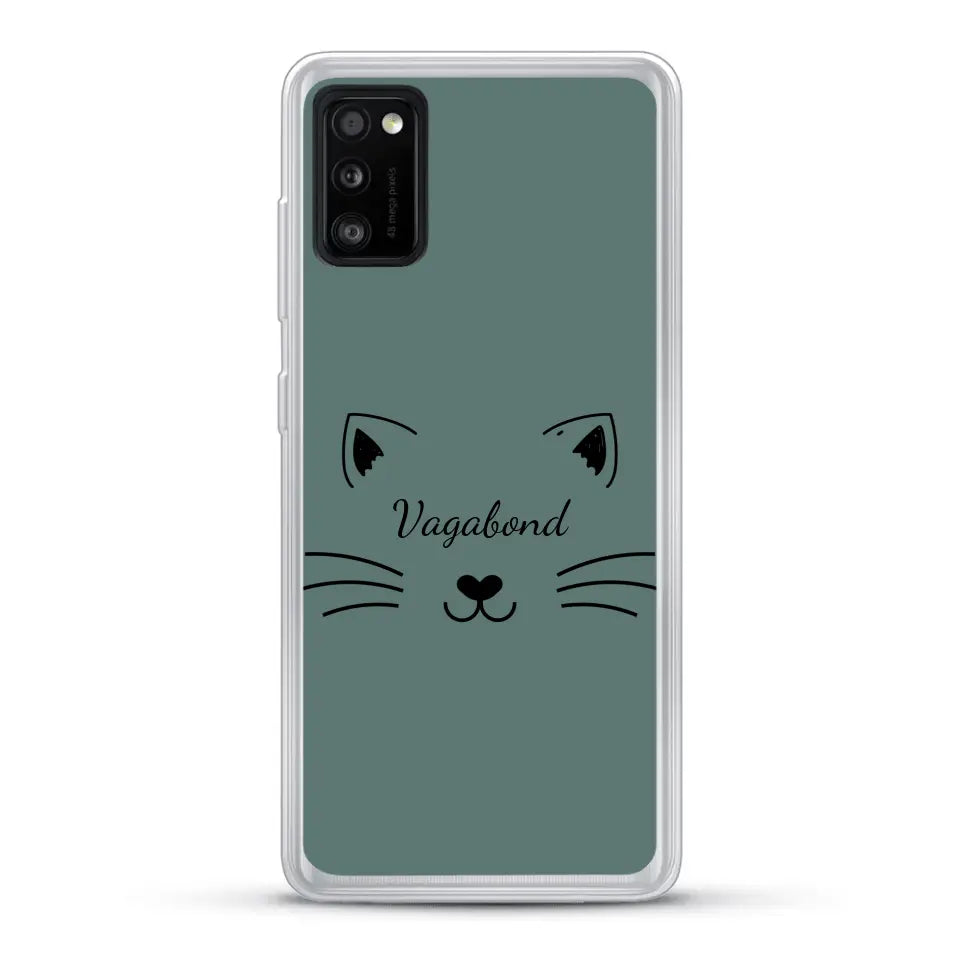 Visage de chat avec prénom - Coque de téléphone personnalisée