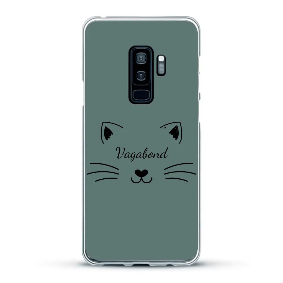 Visage de chat avec prénom - Coque de téléphone personnalisée