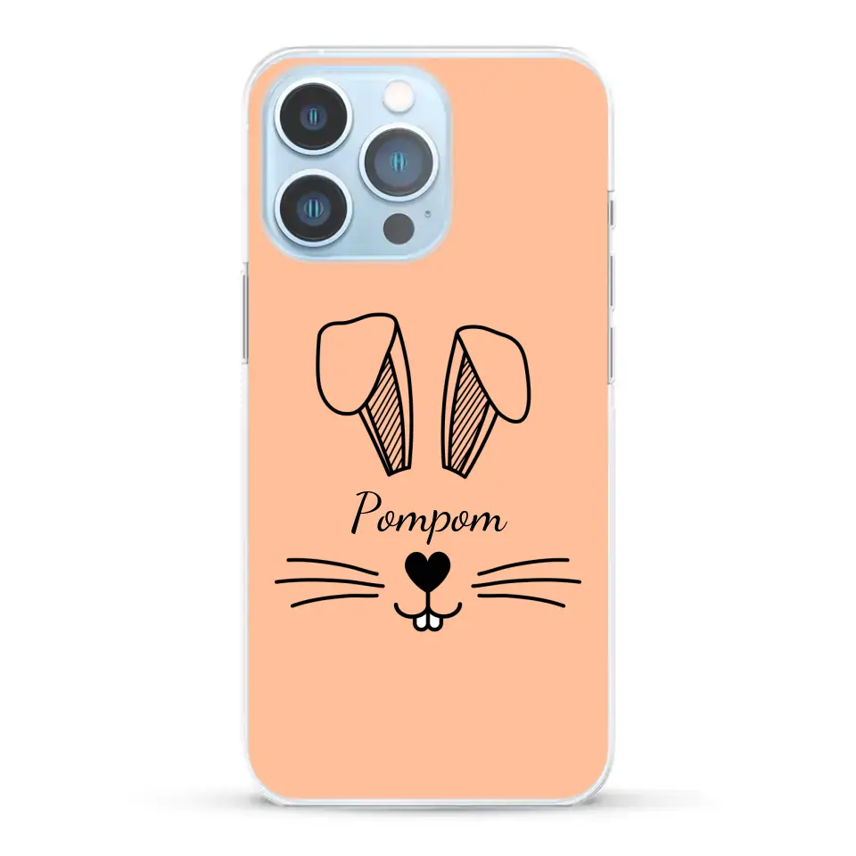 Visage de Lapin avec prénom - Coque de téléphone personnalisée