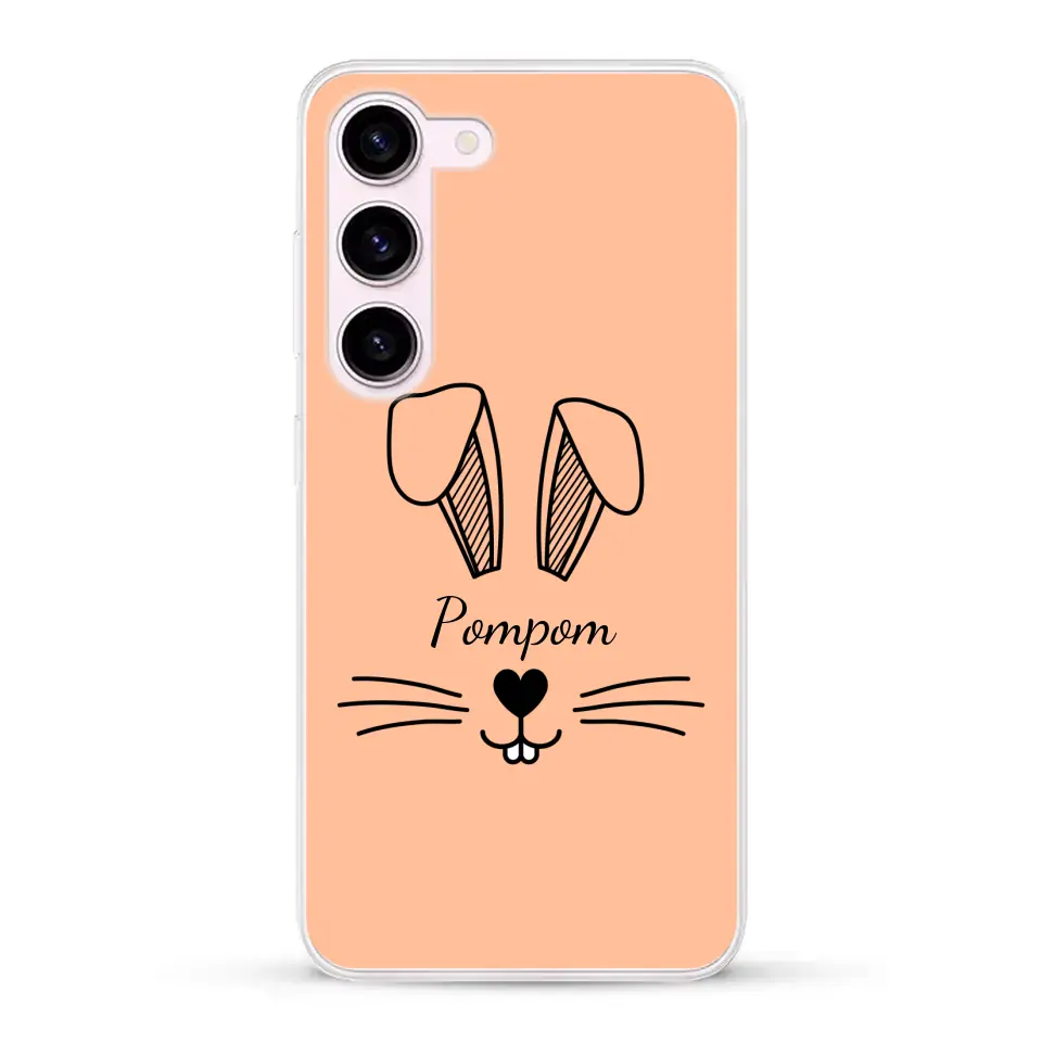 Visage de Lapin avec prénom - Coque de téléphone personnalisée