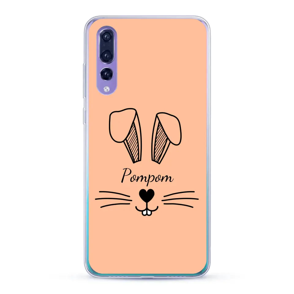 Visage de Lapin avec prénom - Coque de téléphone personnalisée