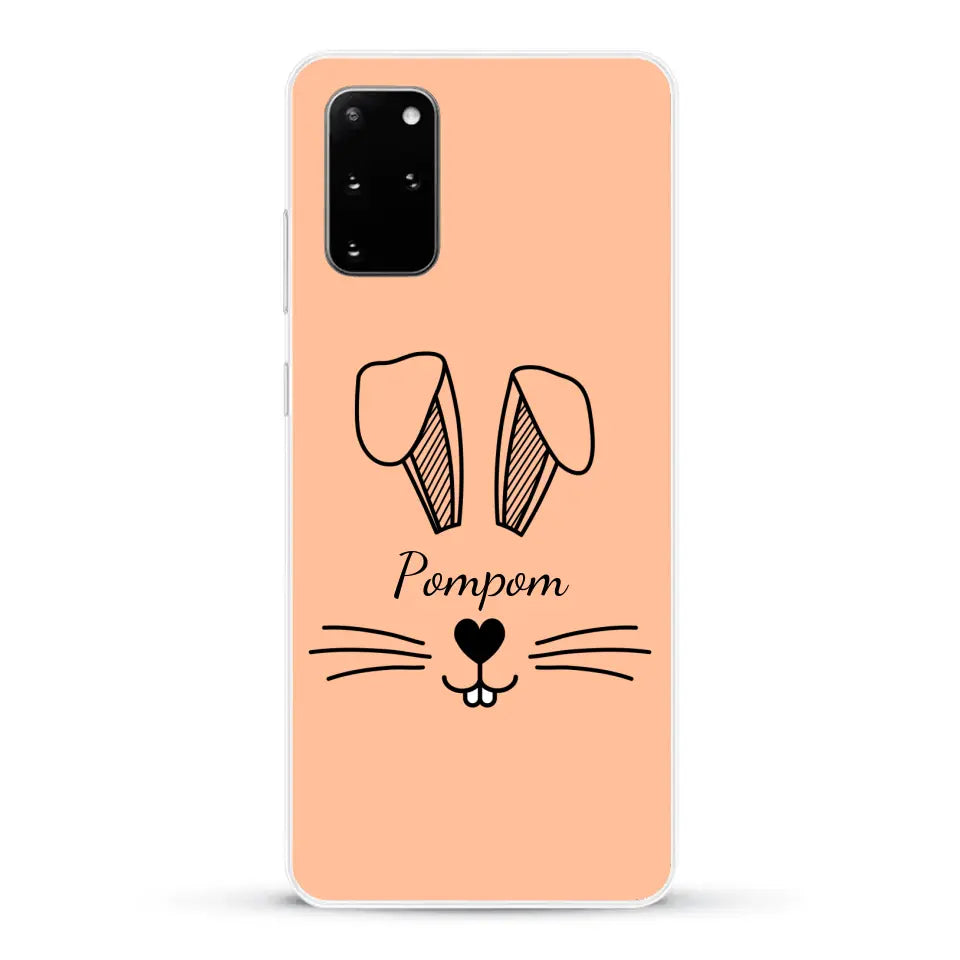 Visage de Lapin avec prénom - Coque de téléphone personnalisée