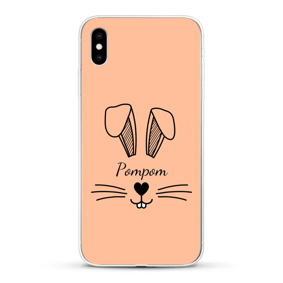 Visage de Lapin avec prénom - Coque de téléphone personnalisée